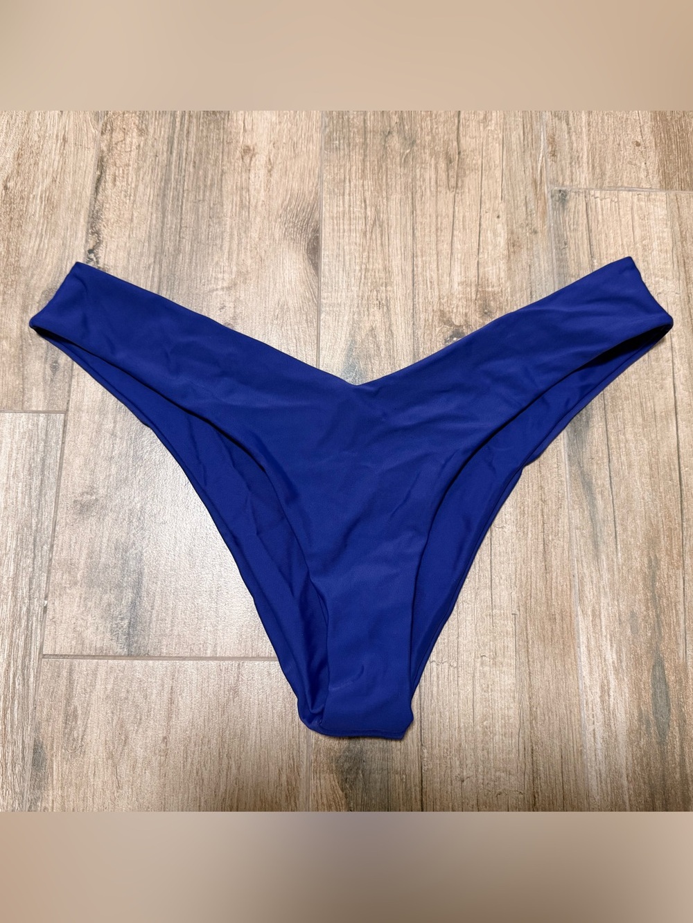 Zaful Amazon blue nylon bikini bottoms size Large US 8 High cut